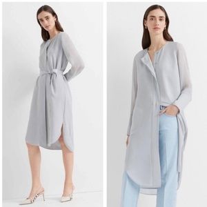 Club Monaco Shirttail Belted Silk Shirt Dress size 10